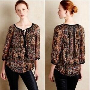 ANTHROPOLOGIE MEADOW RUE MAYRA PEASANT TOP M